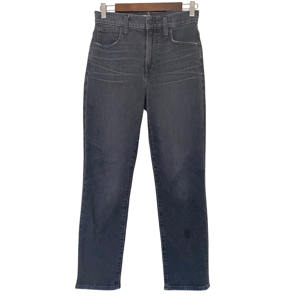 Madewell‎ The Perfect Vintage Crop Jeans 26 Faded Black High Rise Straight Leg